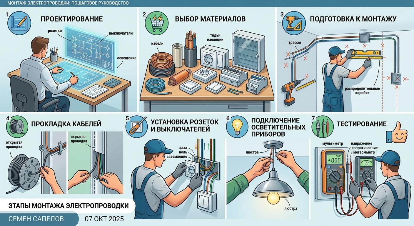 Электромонтажные работы: монтаж электропроводки