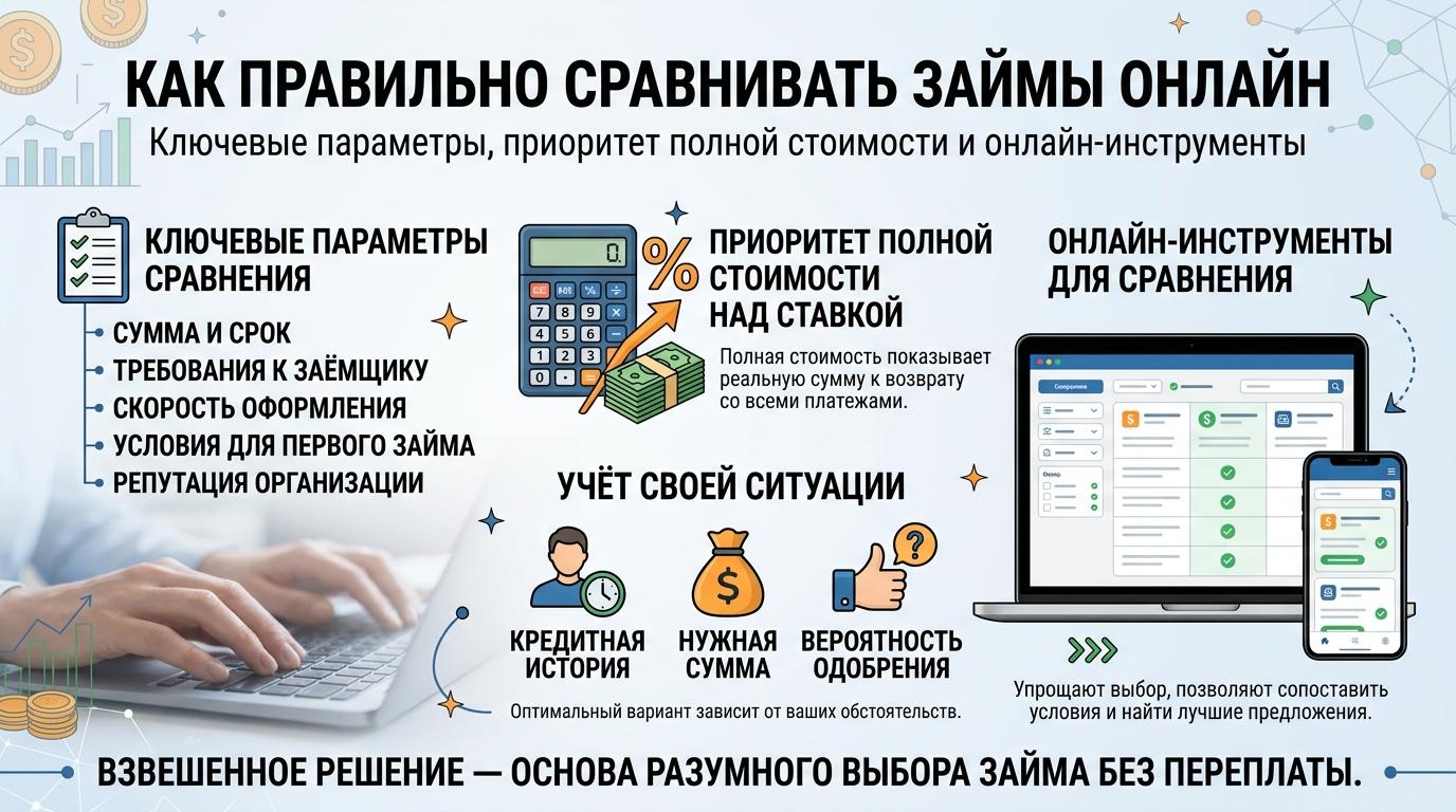 Как правильно сравнивать займы онлайн перед выбором