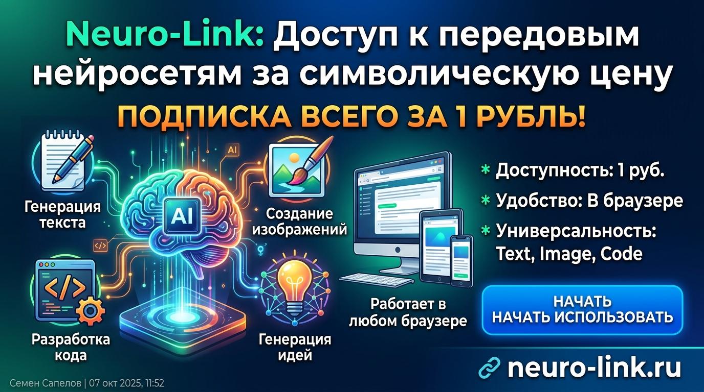 Neuro-Link: Доступ к передовым нейросетям за символическую цену