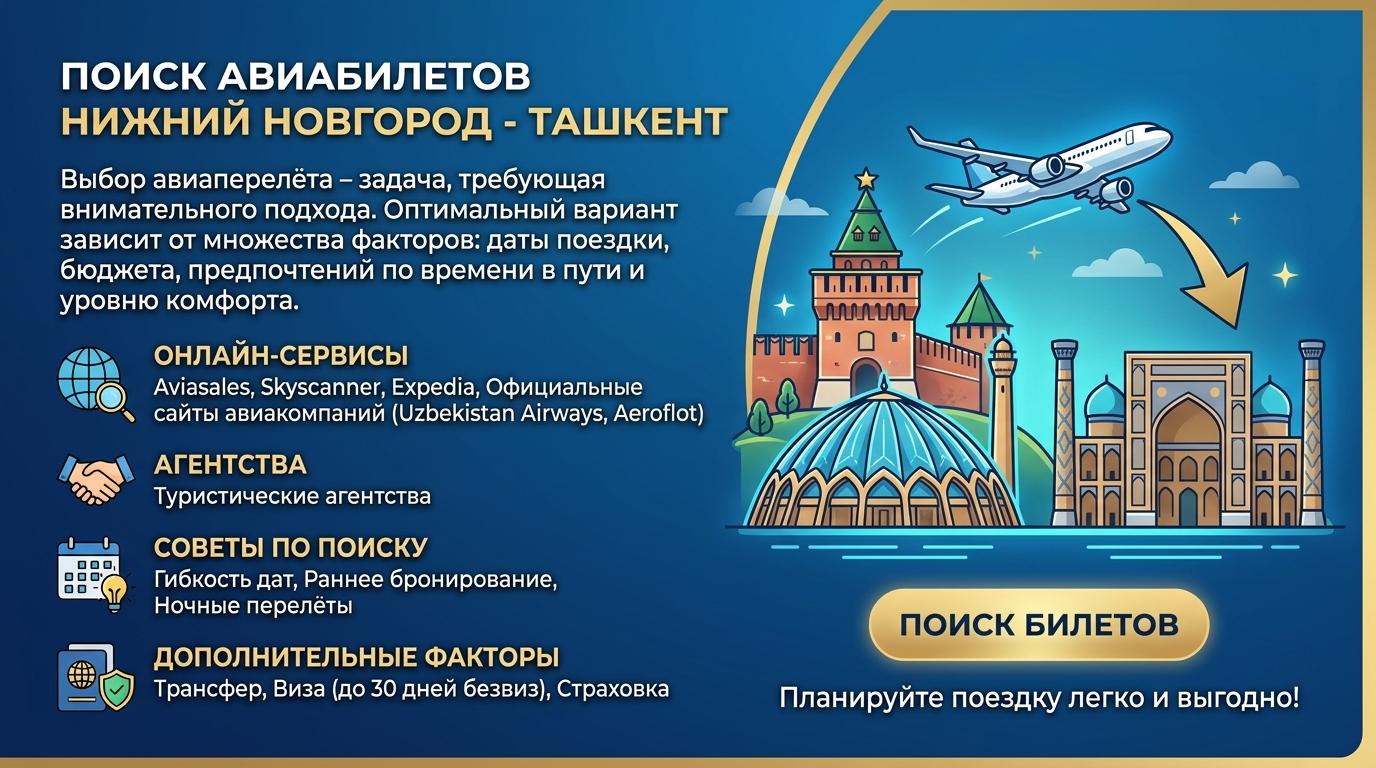 Поиск Авиабилетов Нижний Новгород - Ташкент
